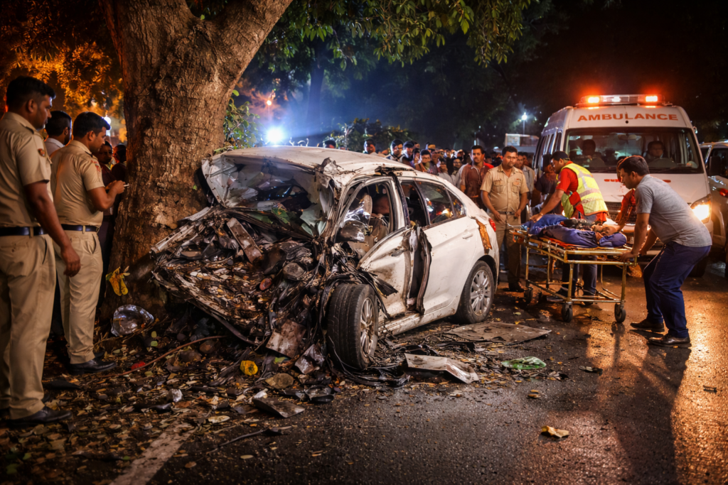 4 Killed, 3 Injured As Car Crashes Into Tree In Haryana’s Sonipat chatgpt image feb 14, 2026, 10 22 32 am